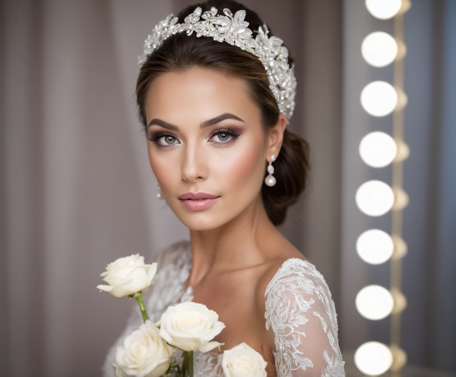 Transformación elegante de maquillaje para bodas